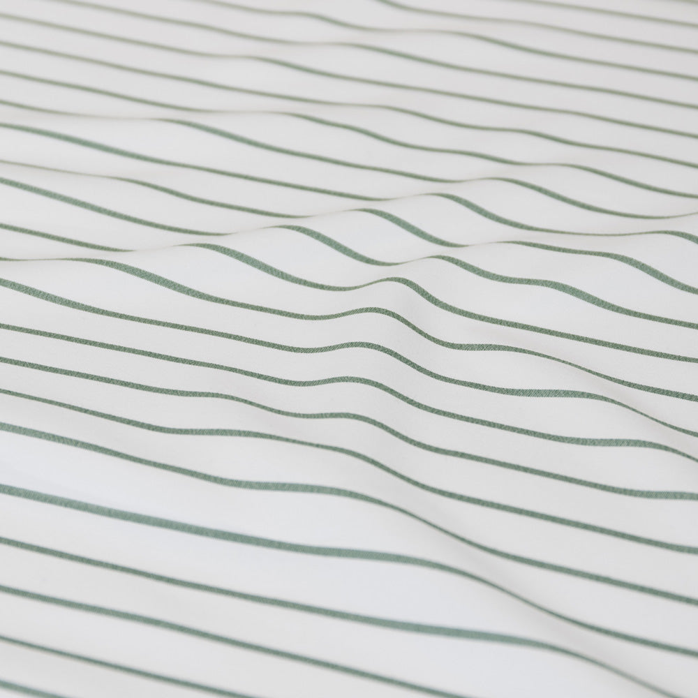 Ardor Boudoir Frankie Stripe Sage Sheet Set Detail Reverse | My Linen
