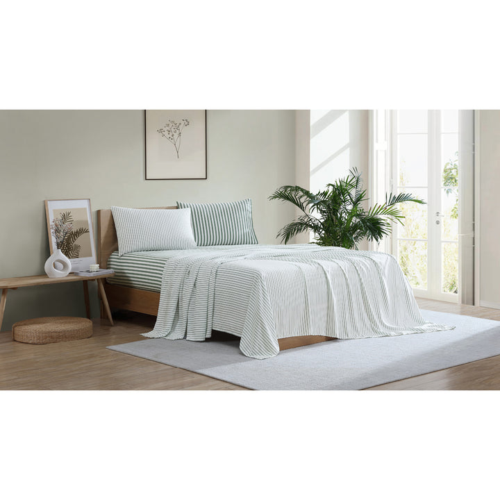 Ardor Boudoir Frankie Stripe Sage Sheet Set Lifestyle | My Linen