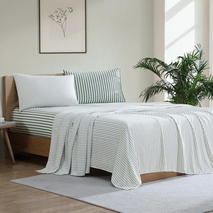 Ardor Boudoir Frankie Stripe Sage Sheet Set | My Linen