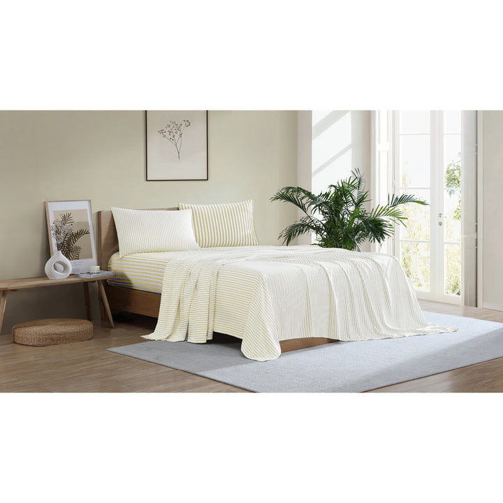 Ardor Boudoir Frankie Stripe Yellow Sheet Set Lifestyle | My Linen