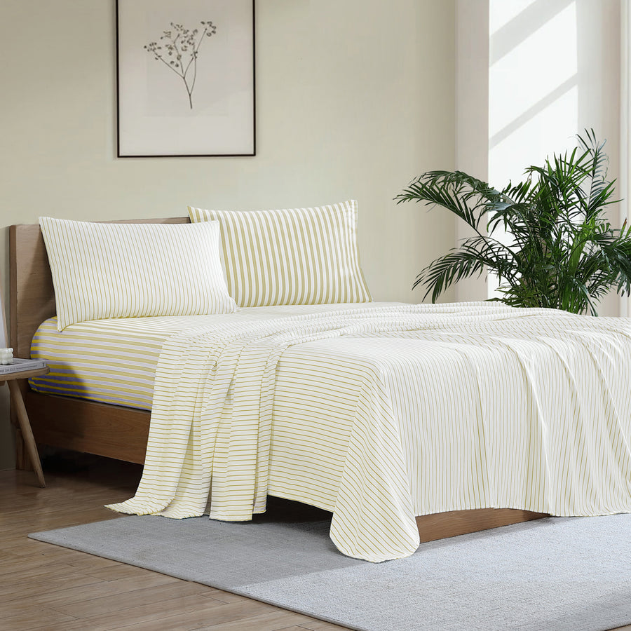 Ardor Boudoir Frankie Stripe Yellow Sheet Set | My Linen