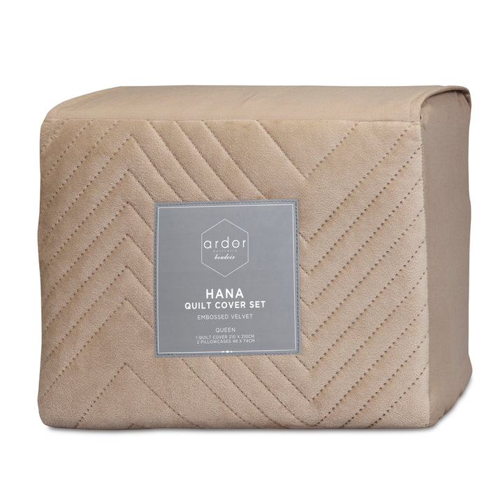 Ardor Boudoir Hana Champagne Quilt Cover Set Packaged | My Linen