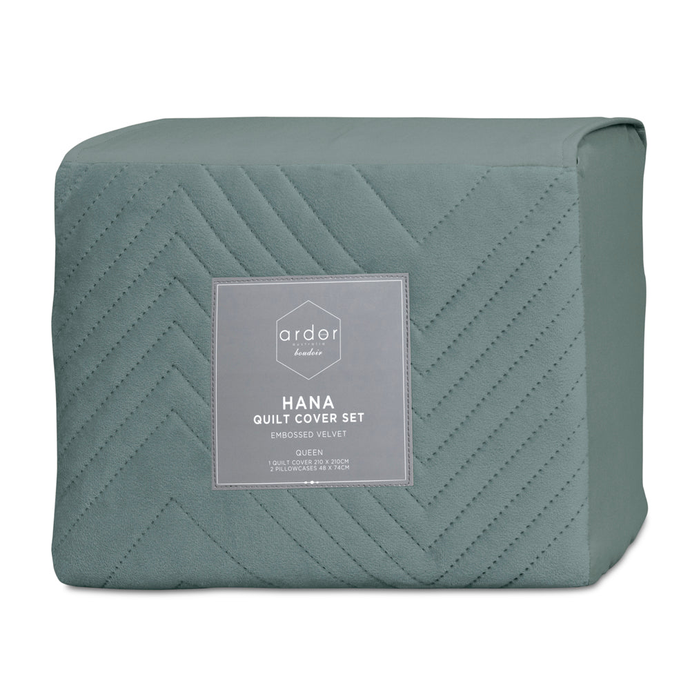 Ardor Boudoir Hana Stormy Sea Quilt Cover Set Packaged | My Linen