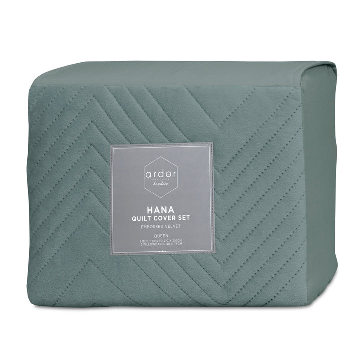 Ardor Boudoir Hana Stormy Sea Quilt Cover Set Packaged | My Linen