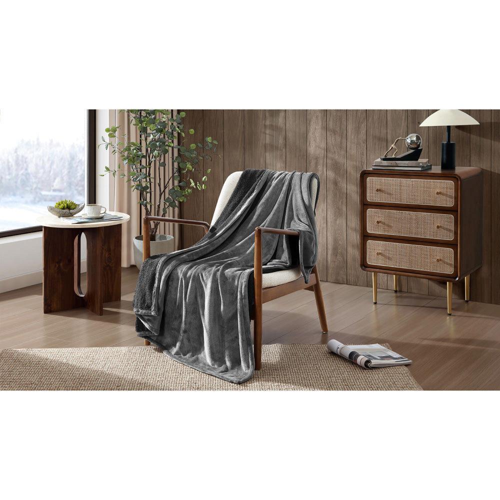Ardor Boudoir Jasper Charcoal Boucle Throw Lifestyle | My Linen