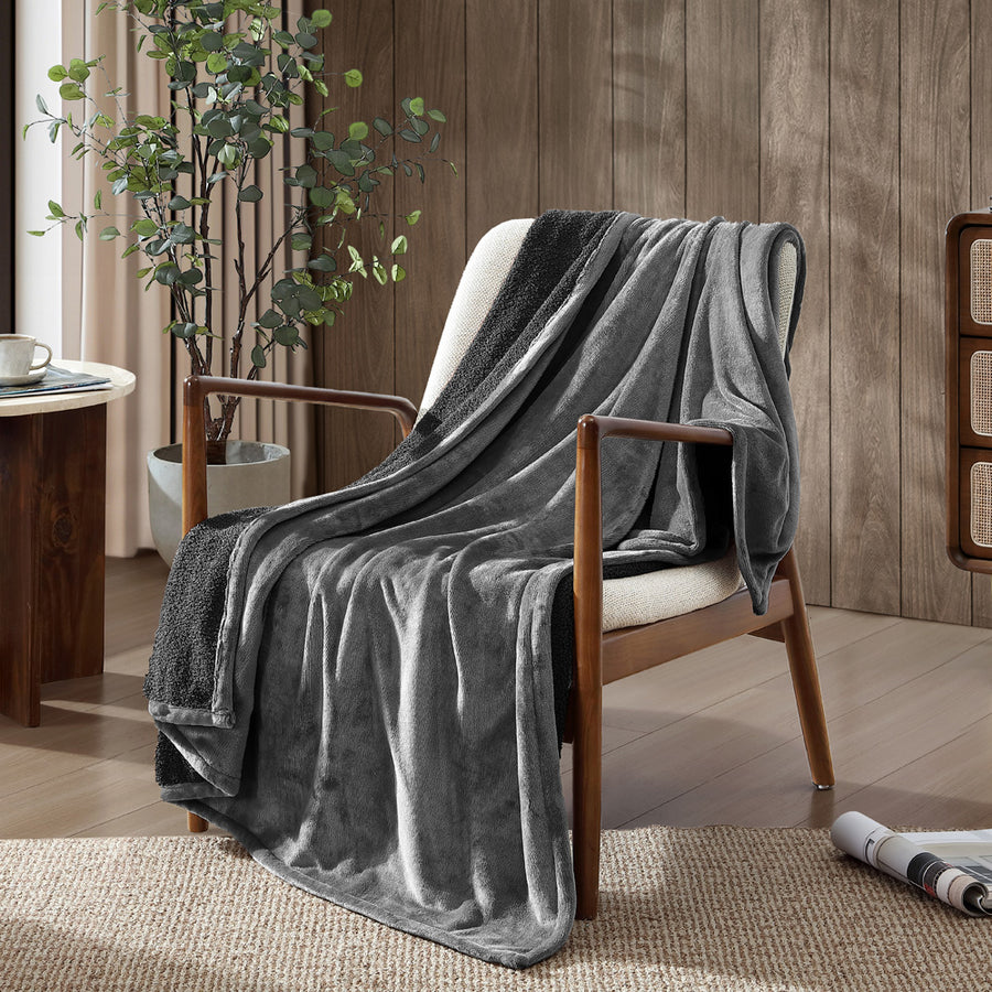 Ardor Boudoir Jasper Charcoal Boucle Throw | My Linen