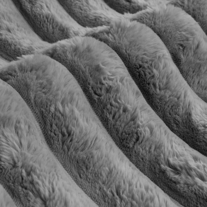 Ardor Boudoir Jax Faux Fur Smoke Quilt Cover Set Detail | My Linen