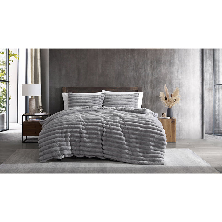 Ardor Boudoir Jax Faux Fur Smoke Quilt Cover Set Lifestyle| My Linen