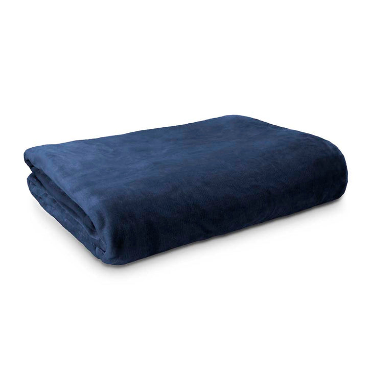 Lucia Plush Blanket Navy | King Bed