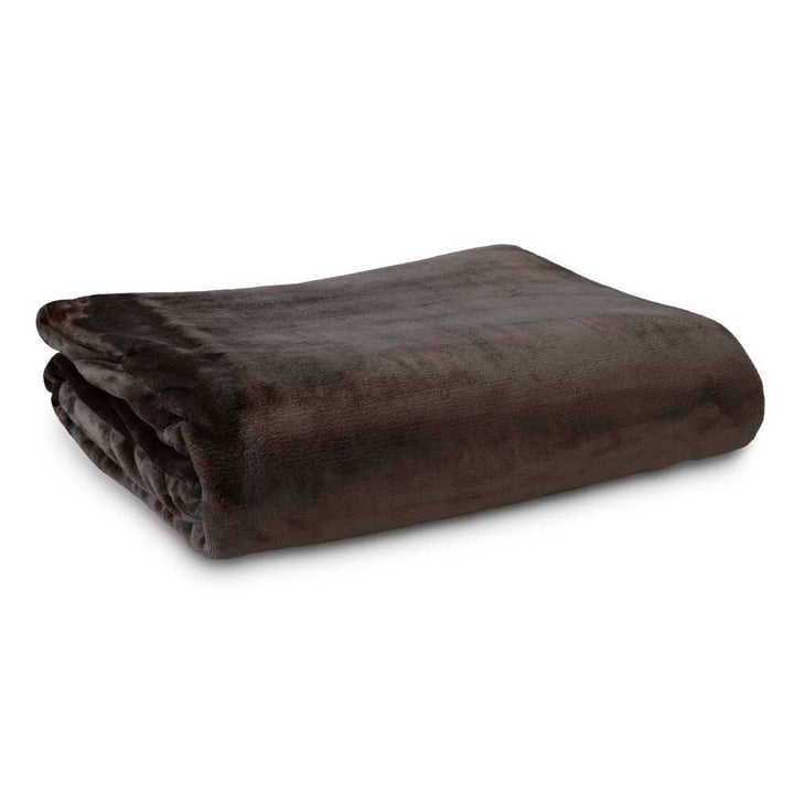 Lucia Plush Blanket Charcoal | Single Bed