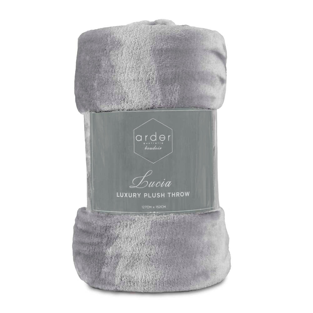 Lucia Plush Silver Throw