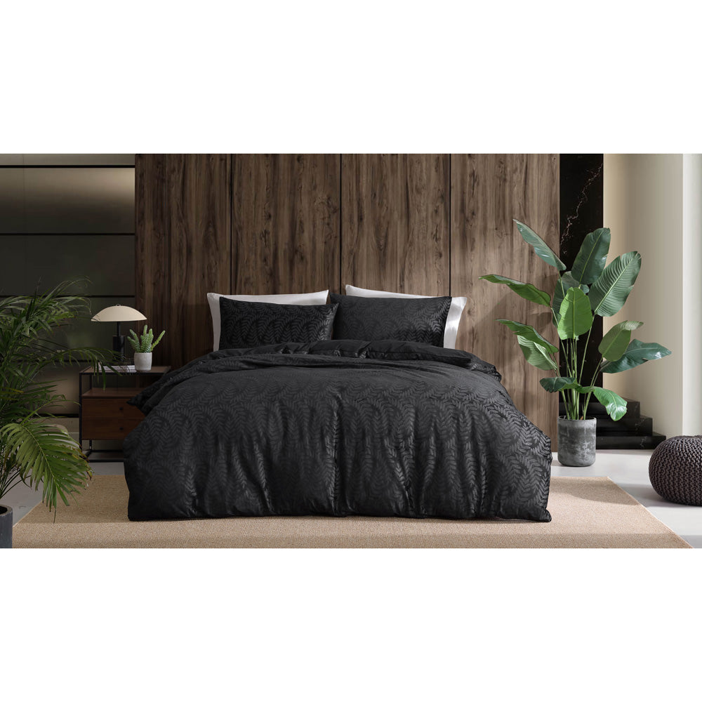Ardor Boudoir Rui Velvet Black Quilt Cover Set Lifestyle | My Linen