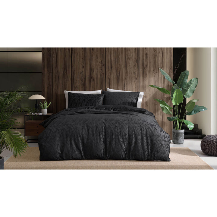 Ardor Boudoir Rui Velvet Black Quilt Cover Set Lifestyle | My Linen