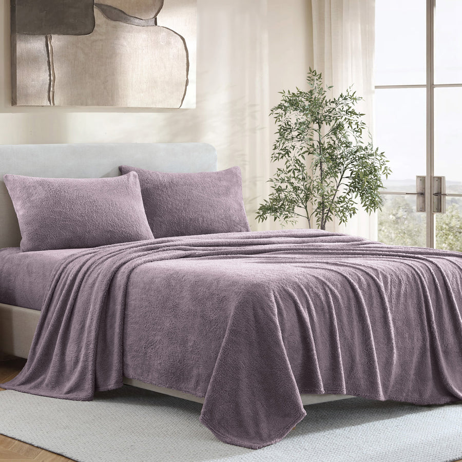 Ardor Boudoir Teddy Fleece Mauve Sheet Set | My Linen
