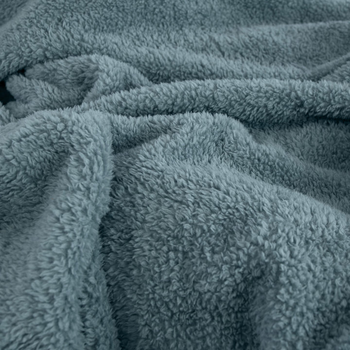 Ardor Boudoir Teddy Fleece Sea Mist Blanket Detail | My Linen