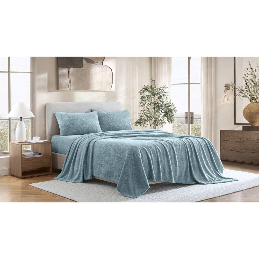 Ardor Boudoir Teddy Fleece Sea Mist Sheet Set Lifestyle | My Linen

