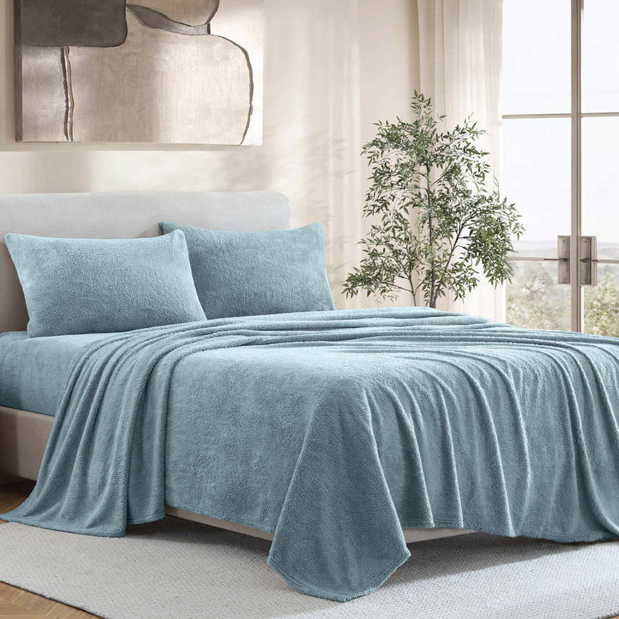 Ardor Boudoir Teddy Fleece Sea Mist Sheet Set | My Linen
