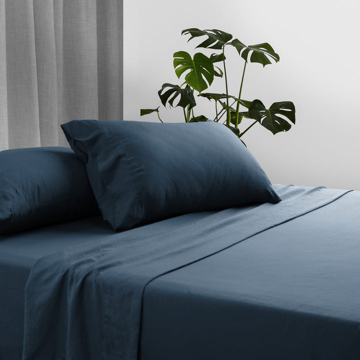 Ardor Boudoir Vintage Washed Navy Sheet Set Lifestyle | My Linen