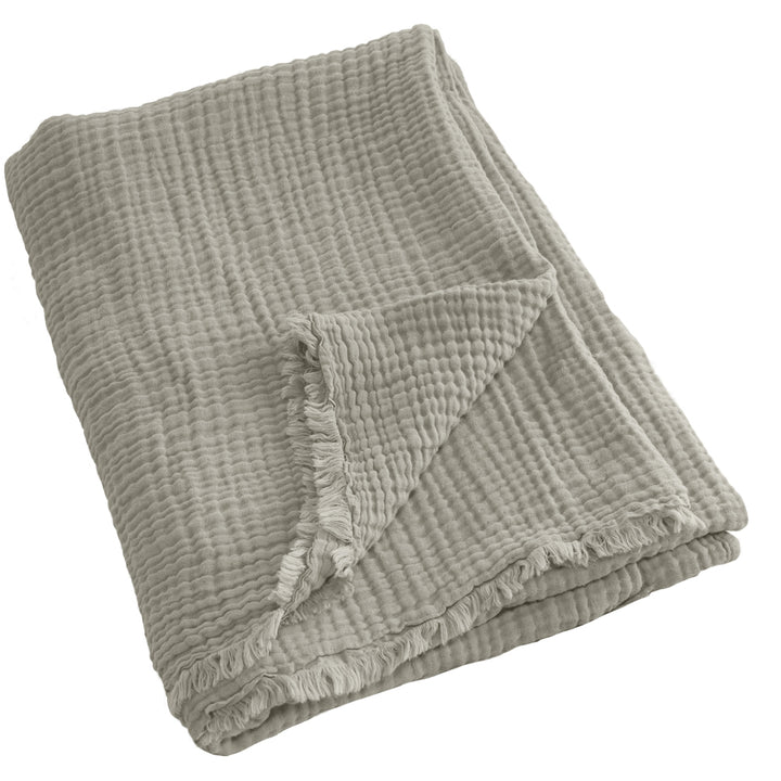 Algodon Capri Natural Cotton Throw Folded | My Linen