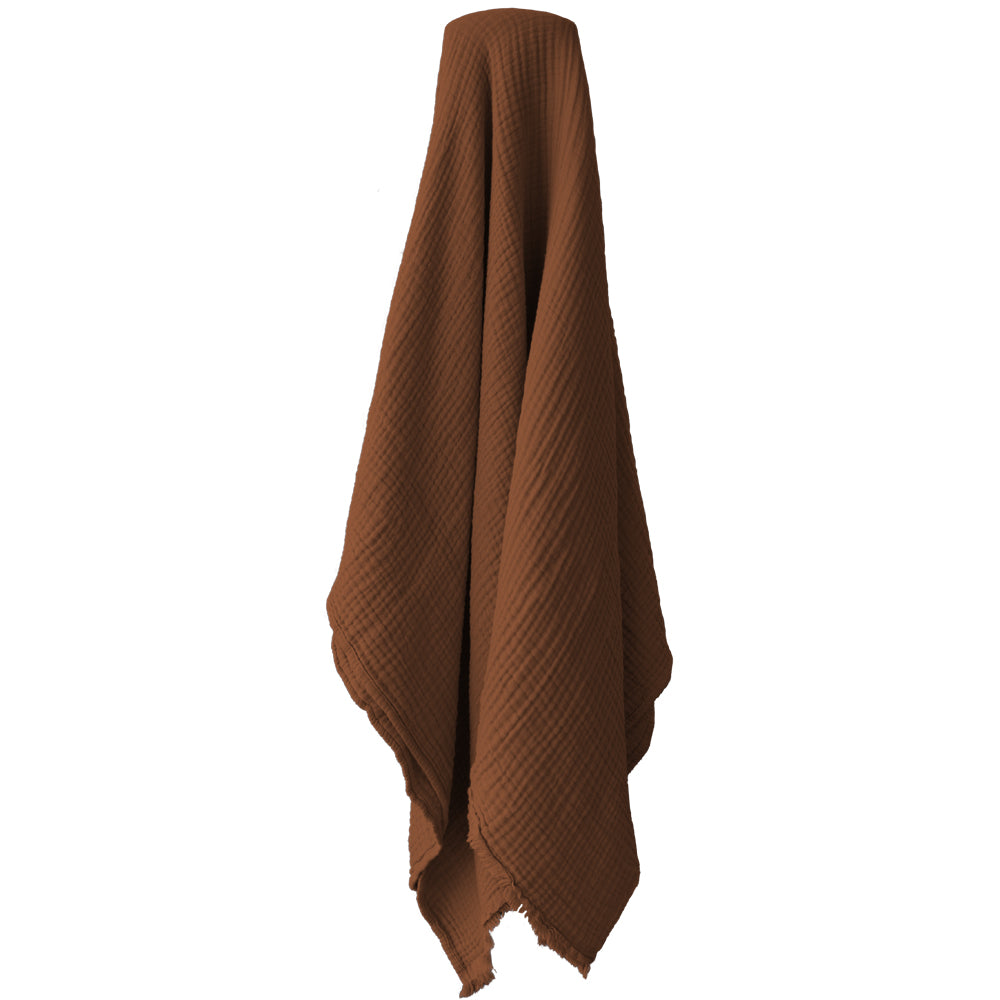 Algodon Capri Rust Cotton Throw | My Linen