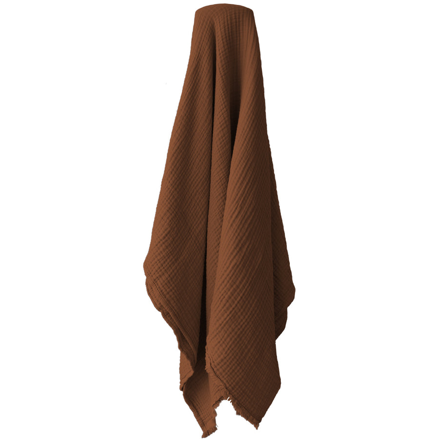 Algodon Capri Rust Cotton Throw | My Linen