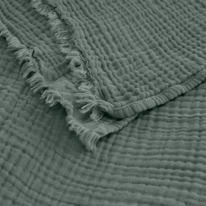 Algodon Capri Seafoam Cotton Throw Detail | My Linen