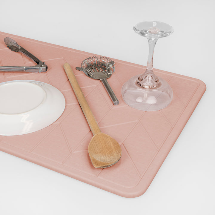 Algodon Dri Bath Stone Blush Bath Mat Multi | My Linen