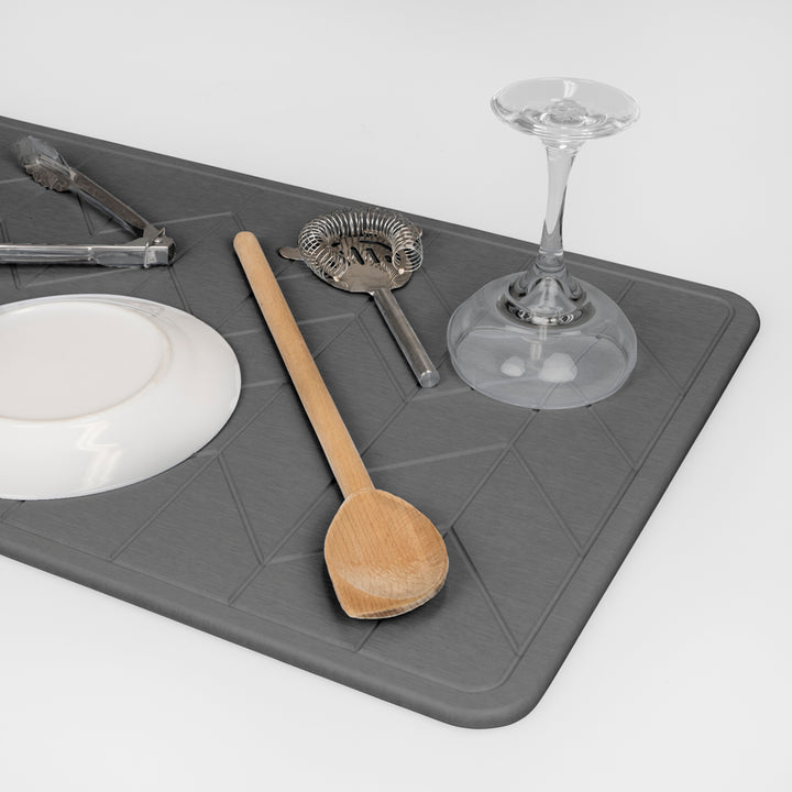 Algodon Dri Bath Stone Charcoal Bath Mat Multi | My Linen