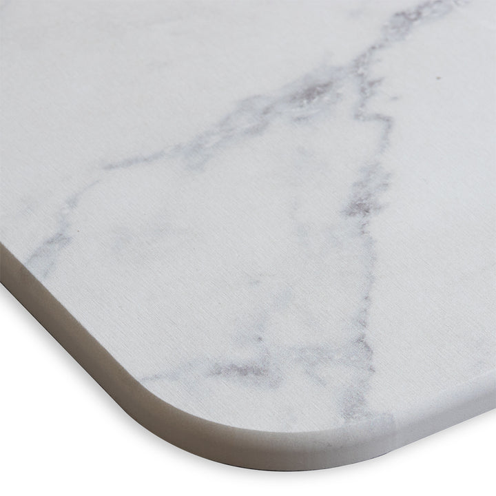 Algodon Dri Bath Stone White Marble Bath Mat Detail | My Linen