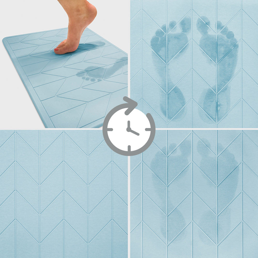Algodon Dri Bath Stone Mist Bath Mat Drying Detail | My Linen