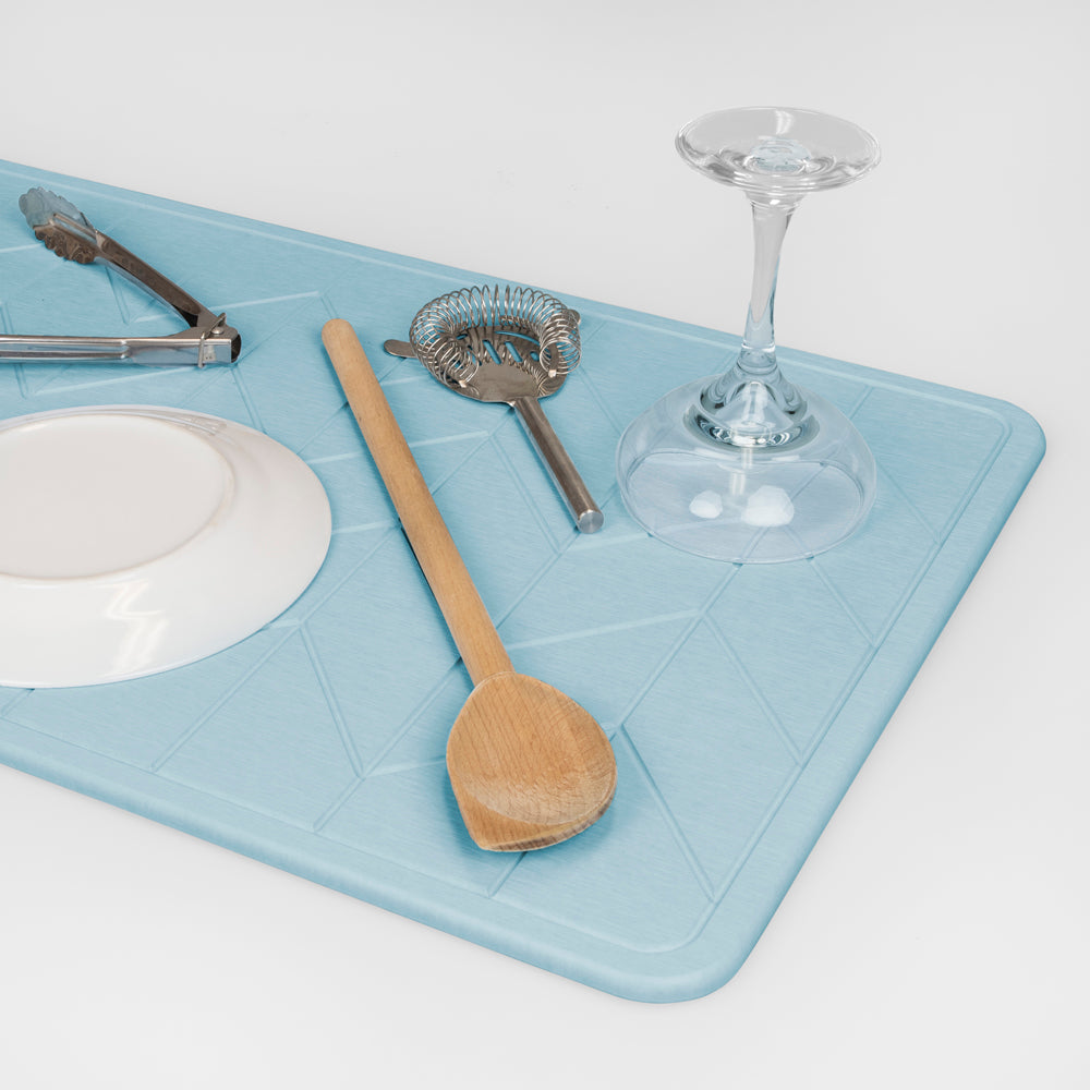 Algodon Dri Bath Stone Mist Bath Mat Multi | My Linen