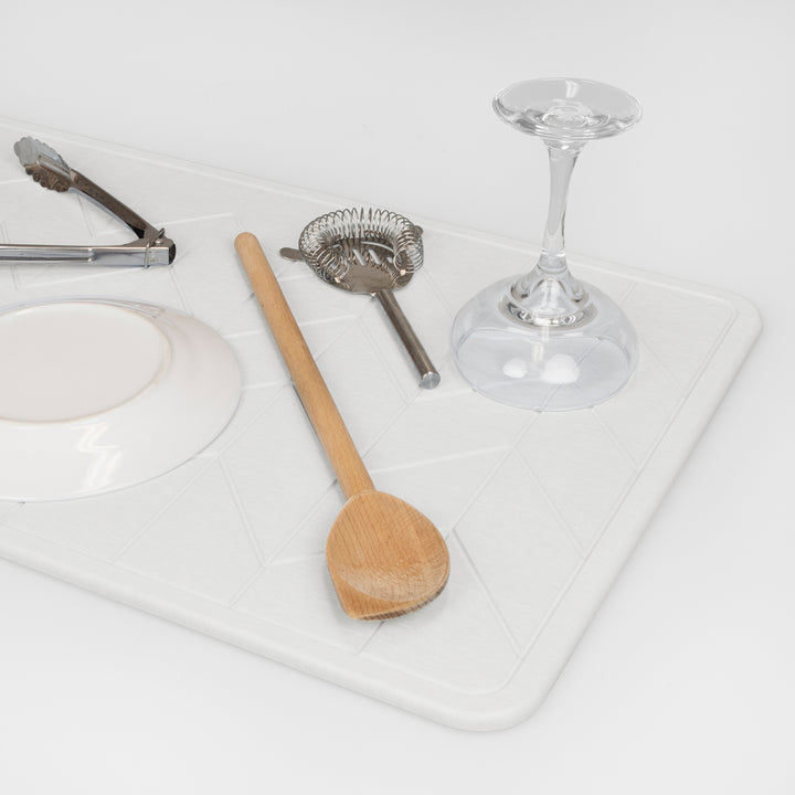 Algodon Dri Bath Stone Natural White Bath Mat Multi | My Linen