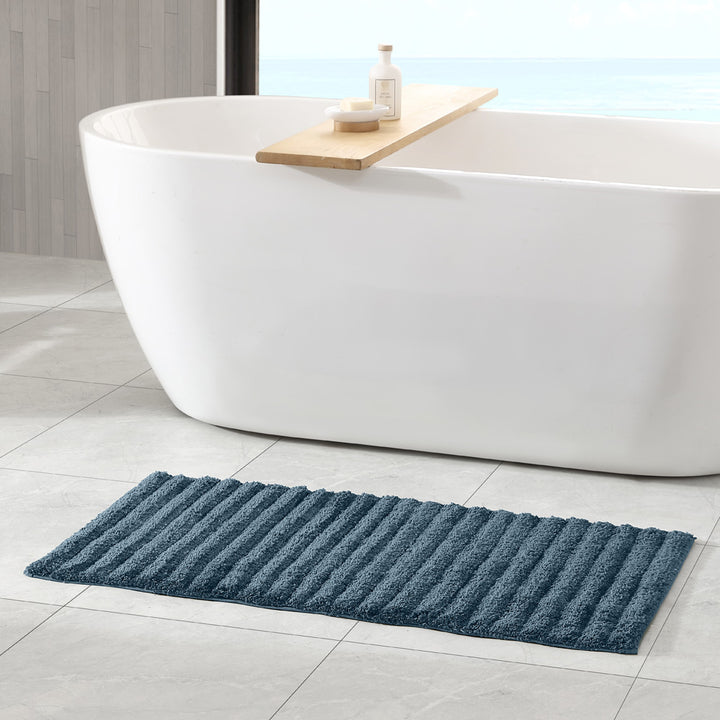 Algodon Lawson Plush Denim Bath Mat Lifestyle | My Linen
