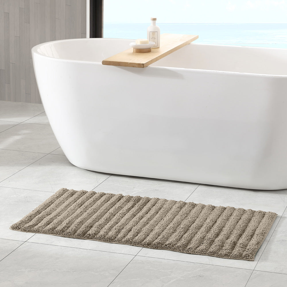 Algodon Lawson Plush Taupe Bath Mat Lifestyle | My Linen