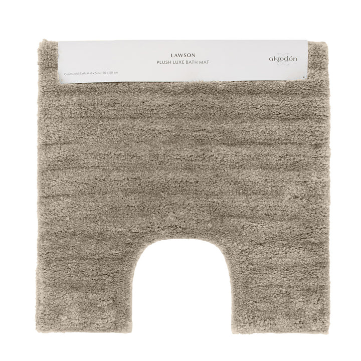 Algodon Lawson Plush Taupe Contour Bath Mat | My Linen
