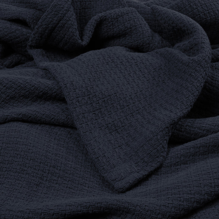 Algodon Sophie Cotton Waffle Charcoal Blanket Detail | My Linen