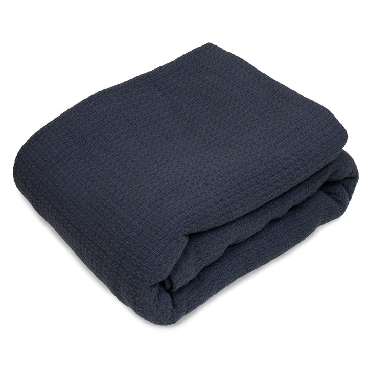 Algodon Sophie Cotton Waffle Charcoal Blanket | My Linen