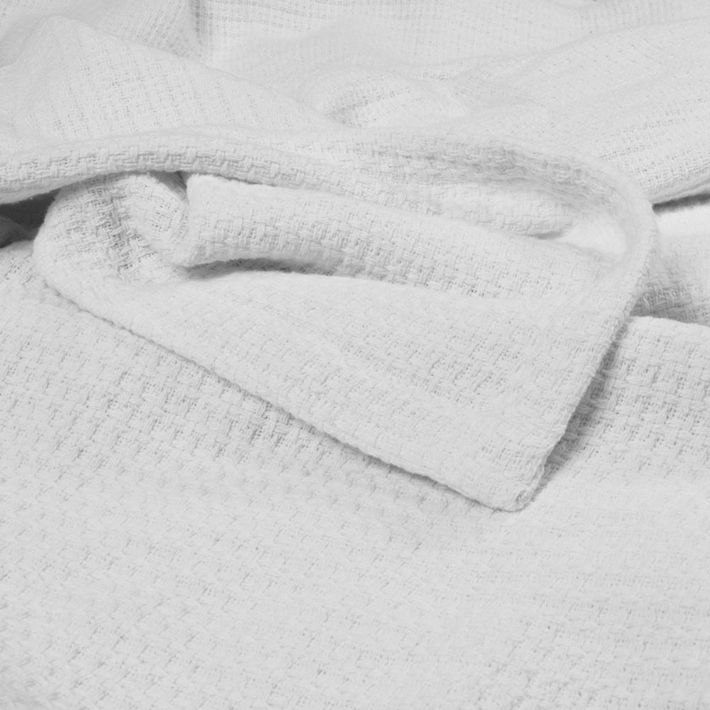 Algodon Sophie Cotton Waffle Charcoal Blanket Detail | My Linen