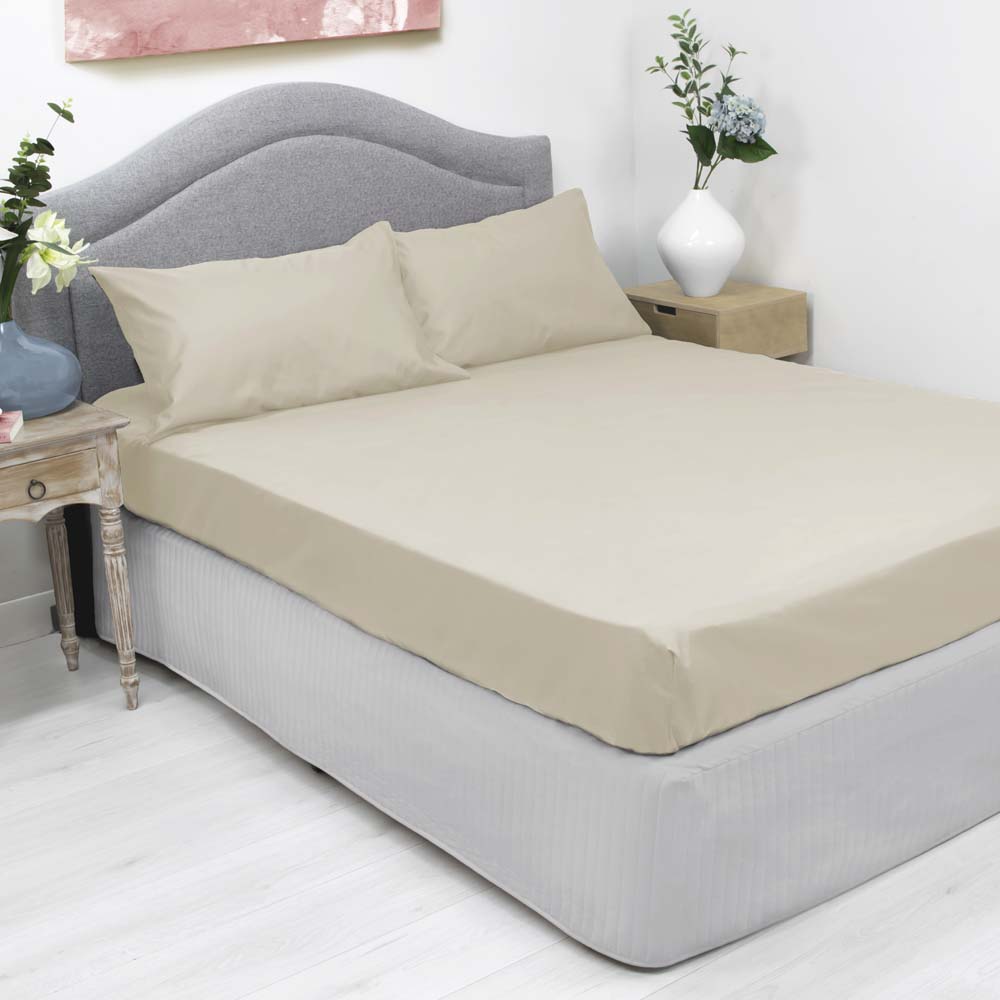 Cotton Rich Fitted Sheet & Pillowcase Combo 1000TC Ivory | Single Bed