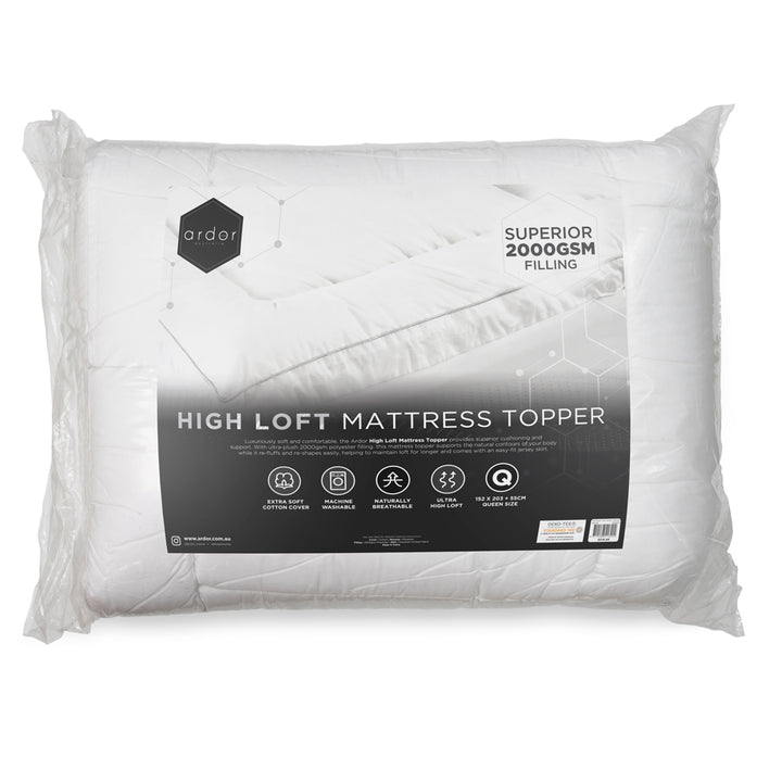Ardor High Loft Microfibre 2000GSM Mattress Topper Packaged | My Linen