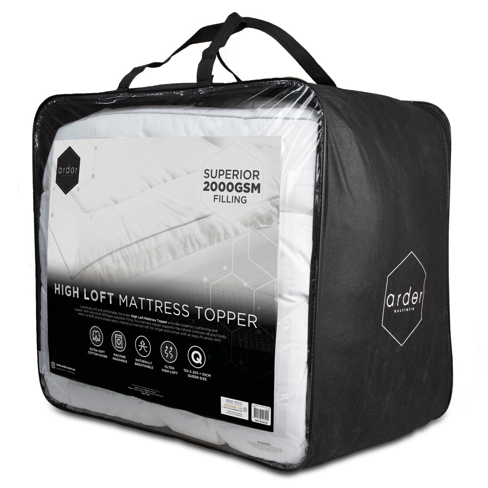 Ardor High Loft Microfibre 2000GSM Mattress Topper Side | My Linen