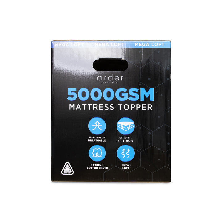 Ardor Mega Loft Microfibre 5000GSM Mattress Topper Packaged Side | My Linen