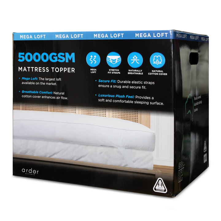 Ardor Mega Loft Microfibre 5000GSM Mattress Topper Packaged | My Linen