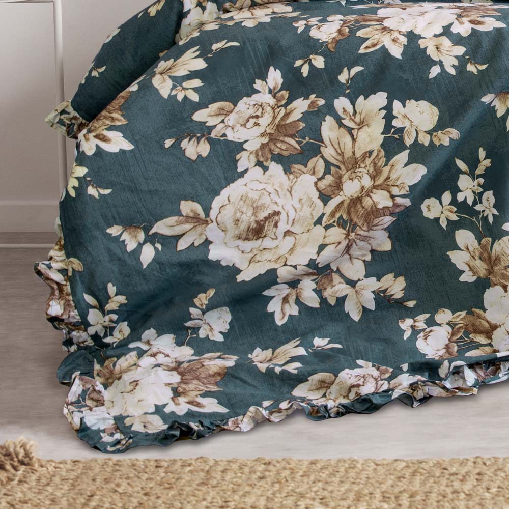 Ayla Teal Quilt Cover Set | King Bed