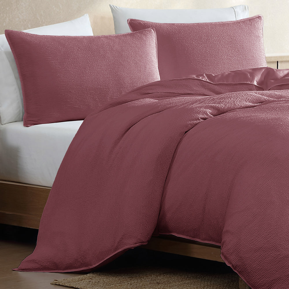 Ardor Boardwalk Lipstick Quilt Cover Set Closeup | My Linen