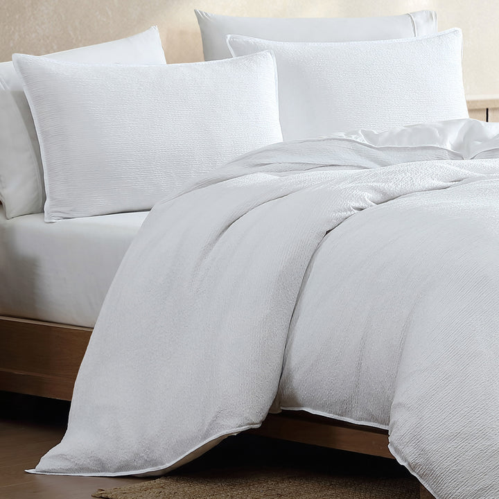 Ardor Boardwalk White Quilt Cover Set Closeup | My Linen