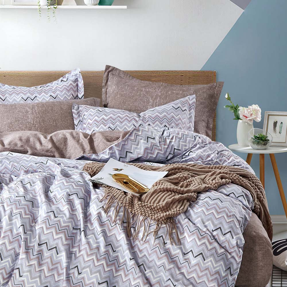 Ezekiel Grey Quilt Cover Set | Queen Bed