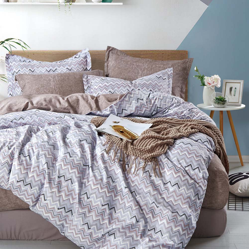 Ezekiel Grey Quilt Cover Set | King Bed