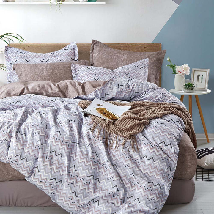 Ezekiel Grey Quilt Cover Set | King Bed