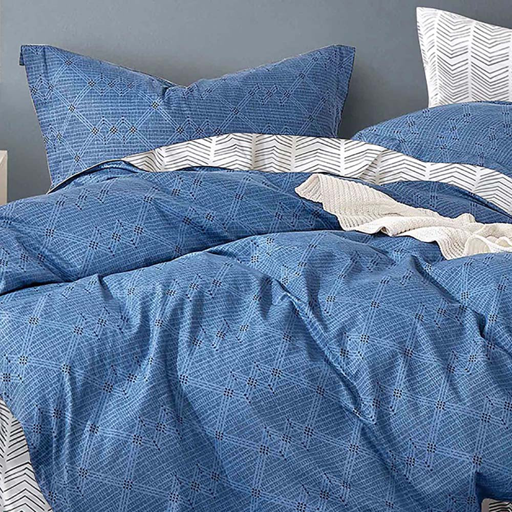 McCallum Blue Quilt Cover Set | King Bed